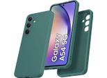 Custodia Per Samsung Galaxy A54 Morbido Silicone Liquido, Custodia In Gomma Antiurto Verde Notte