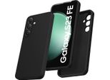 Custodia Per Samsung Galaxy S23 Fe Morbido Silicone Liquido, Custodia In Gomma Antiurto Nera