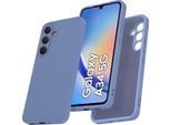 Custodia Per Samsung Galaxy A34 Morbido Silicone Liquido, Custodia In Gomma Antiurto Grigio
