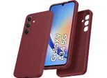 Custodia Per Samsung Galaxy A34 Morbido Silicone Liquido, Custodia In Gomma Antiurto Rosso
