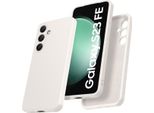 Custodia Per Samsung Galaxy S23 Fe Morbido Silicone Liquido, Custodia In Gomma Antiurto Bianco