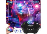 Lampada Aurora Con Proiettore Di Cielo Stellato A Led, Proiettore Di Luce Notturna Con Telecomando/Bluetooth/Lettore Musicale/Timer Per La Camera Da Letto, Festa Di Natale, Nero