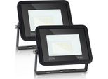 Yakimz 20W 2X Proiettore Led Faretto Led Impermeabile Proiettore Da Esterno Luce Di Sicurezza Da Esterno Per Giardino Garage Bianco Freddo
