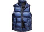 Gilet Caldo Da Uomo Con Collo Alto, Nuovo Autunno E Inverno, Giacche Senza Maniche Lucide Per Uomo, Taglia L