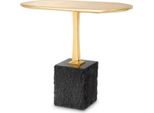 Casa Padrino Tavolino Ottone / Nero 56 X 36 X H. 50 Cm - Tavolino Ovale In Ottone Con Base In Granito - Mobili - Mobili Per Il Soggiorno - Arredi - Arredi Per Il Soggiorno