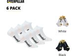 Caterpillar 6 Paia Di Calzini Da Uomo Altezza Caviglia In Cotone Nero47-50
