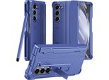 Custodia Per Samsung Galaxy Z Fold 5 Cover Rigida Antiurto Con Penna, Protezione Cerniera E Protezione Schermo Blu