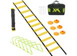 Yakimz Scala Di Coordinazione Set Di Allenamento Agilità Coni Calcio Ostacoli Di Coordinazione Regolabile Velocità/Agilità Aiuto Per Bambini