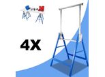 Yakimz 4× Cavalletto Da Ponteggio, Cavalletto Pieghevole Fino A 200 Kg, Lavoro A Soffitto, Cavalletto Da Lavoro, Con Protezione Antiscivolo, Regolazione Dell'altezza In 7 Posizioni, 80-130 Cm, Blu