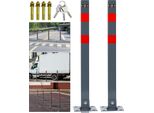Pali Della Barriera Yakimz, Set Da 2, Barriera Universale Pieghevole Per Parcheggio, Catena Della Barriera Del Palo Del Parcheggio, Incluso