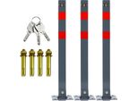 Pali Della Barriera Di Yakimz, Set Di 3X, Barriera Universale Pieghevole Per Parcheggio, Catena Della Barriera Del Palo Del Parcheggio, Incluso