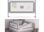 Fiqops 200Cm Protezione Letto Bambini Protezione Letto Regolabile In Altezza Protezione Anticaduta Per Bambini Protezione Letto Con Rete Arieggiata, Per Letto Famiglia E Lettino Grigio