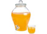 Brocca Di Vetro Orion Distributore Di Bevande Distributore Di Vetro Con Rubinetto Per Bevande Bottiglia 6,5 L