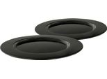 Set Di 2 Vassoi Decorativi In Alluminio Nero - 33 Cm - Piatto Per Candele Ciotola Decorativa Piatto Da Portata Vassoio Regalo