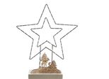 Stella Led Illuminata Con Paesaggio In Legno - Circa 27 X 21 Cm - Da Montare