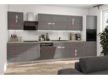 Mobile Da Cucina Kvantum Piano Di Lavoro Alto 400 Cm Ribaltabile Mdf Bianco Polvere Grigio Opaco Estensione Parziale