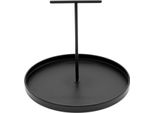 Vassoio Con Maniglia Per Il Trasporto In Nero - Ø 30 Cm - Vassoio Da Portata Decorativo