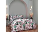 Furn - Floral - Set Di Biancheria Da Letto "Ishiko"" - Tessuto Misto Poliestere-Cotone RV2932 (Letto Singolo) (Bianco)"