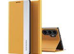 Custodia Galaxy S23 Fe, Custodia Flip Stand Magnetica In Finto Cuoio Per Samsung Galaxy S23 Fe Giallo