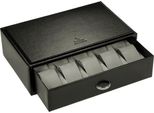 Uhrenetui für 10 Uhren, Schwarz, aus italienischem Leder, Germany