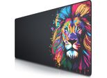 Tappetino Per Mouse Da Gioco Titanwolf Xxl Speed Titanwolf Black 900 X 400 Mm, Tappetino Per Mouse Xxl, Tappetino Da Tavolo Di Grandi Dimensioni, Migliora La Precisione E La Velocità, Colore Leone