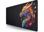 Tappetino Per Mouse Da Gioco Titanwolf Xxl Speed Titanwolf Black 900 X 400 Mm, Tappetino Per Mouse Xxl, Tappetino Da Tavolo Di Grandi Dimensioni, Migliora La Precisione E La Velocità, Colore Dragon