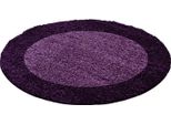 Tappeto A Pelo Alto Life Purple 160 Cm Rotondo