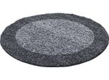 Tappeto A Pelo Alto Life Grey 120 Cm Rotondo