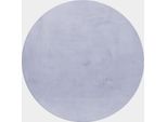 Tappeto A Pelo Alto Pouffy Silver 200 Cm Rotondo