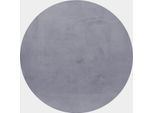 Tappeto A Pelo Alto Pouffy Grey 120 Cm Rotondo