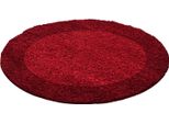 Tappeto A Pelo Alto Life Red 120 Cm Rotondo