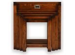 Casa Padrino Set Di 4 Tavolini In Stile Vintage Marrone/Ottone 60 X 40 X H. 60 Cm - Mobili Da Soggiorno - Mobili In Legno Massello - Mobili In Stile Vintage