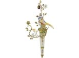 Casa Padrino Portacandele Da Parete Liberty Pappagallo Multicolore / Ottone 36,5 X H. 76,2 Cm - Portacandele Da Parete In Porcellana - Decorazione Da Parete Barocca E Liberty
