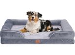 Letto Ortopedico Premium Per Cani Con Schiuma D'uovo, Cinghia Extra, Rivestimento Interno Impermeabile, Divano Per Cani, Cuscino Per Cani, Soffice, Rivestimento Sfoderabile, Lavabile, 106 X 81 X 17 Cm, Grigio Scuro (Xxl)