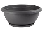 Plastecnic S.P.A. Fioriera Terrae Antracite Con Piattino Ø 35 Cm