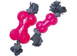 Osso In Tpr Con Corda Gloria - Osso Per Cani - Misura 13,97 Cm - Materiale Durevole - Interattivo - Flessibile - Giocattolo Da Masticare - Giocattolo Per Cani - Colore Rosa -