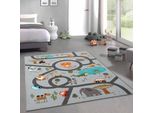 Tappeto Per Bambini Safari / Gioco Di Strada Grigio Dimensioni - 140 X 200 Cm
