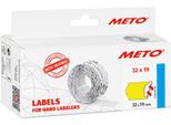 Meto 30011440 Etichette Meto Per Etichettatrici Di Prezzo, 32 X 19 Mm, Giallo