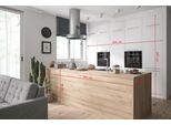 Mobile Cucina Kvantum Con Piano Di Lavoro 304X243Cm Ad Estrazione Parziale Bianco Mdf Frontali Bianco-Menta Opaco