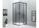 Sigma Simply Black Cabina Doccia Angolare, 900X900 Mm, Accesso Angolare, Vetro Mattone
