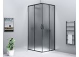 Sigma Simply Black Cabina Doccia Rettangolare 900X800 Mm, Versione L/R, Accesso Ad Angolo, Vetro Mattone