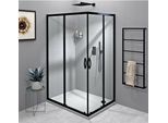 Sigma Simply Black Cabina Doccia Rettangolare 1200X1000 Mm, Variante L/R, Accesso Ad Angolo, Vetro Trasparente