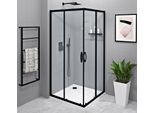 Cabina Doccia Angolare Sigma Simply Black, 1200X1200 Mm, Accesso Angolare, Vetro Trasparente