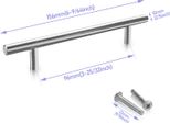 Yakimz 10X Maniglia Per Mobili Maniglia Della Porta Maniglia Dell'armadio Maniglia Della Cucina Maniglie In Acciaio Inox 156X96 Ø10MM
