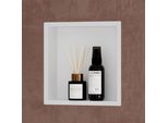 Doporro Nicchia Doccia A Parete 30X30X8.3Cm, Nicchia Bagno Doccia A Muro A Incasso In Acciaio Inox, Bianco