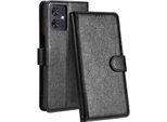Per Motorola Moto G54 Smart Mobile Phone Case Nero Pelle Finta Custodia Cover Case Book