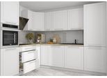 Mobile Cucina A L Kvantum Piano Di Lavoro 230X270Cm Frontali Mdf Bianco Opaco Estensione Parziale