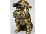 Casa Padrino Scultura Decorativa Xxl Cane Bulldog Oro Antico H. 100 Cm - Grande Figura Decorativa - Decorazione Da Salotto Xxl - Decorazione Da Giardino Xxl