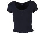 Urban Classics - T-Shirt A Costine Babylock Da Donna, Nero - 3XL