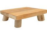 Piatto Da Fiori In Teak Naturale - 20 Cm - Portapiante In Legno Con 4 Piedi - Portafiori Decorativo Sgabello Per Piante
